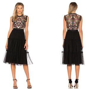 Needle & Thread Beatrix Midi Dress Black US 2